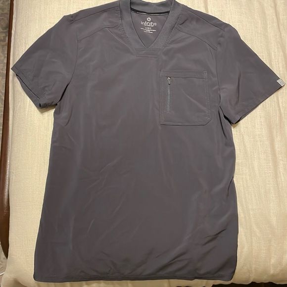 Men’s Cherokee Infinity small scrub top shirt grey - Picture 1 of 3